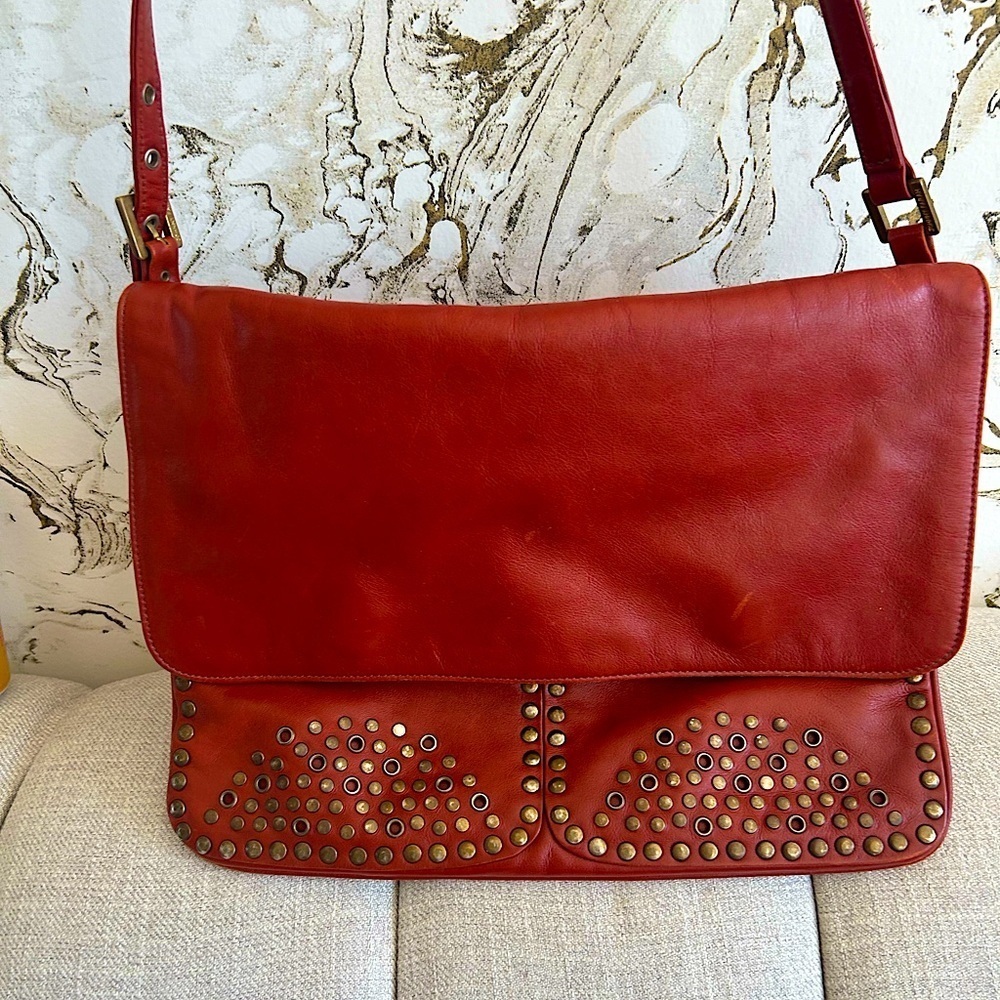 Johnny Farah New York genuine leather russet orange/rust coloured purse